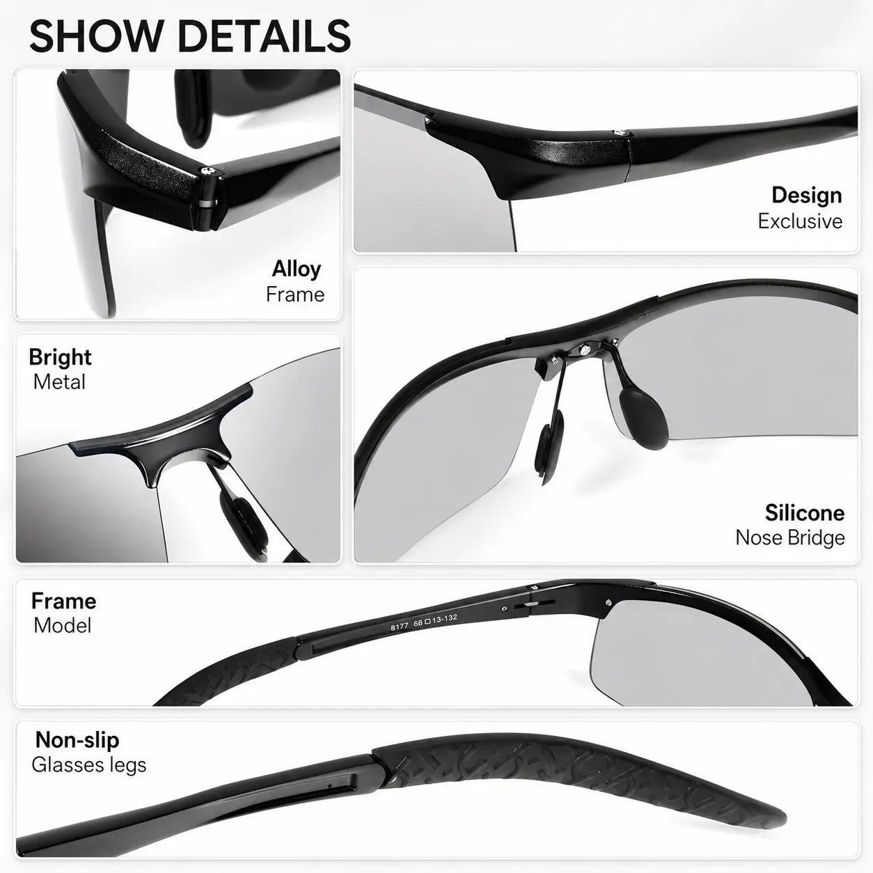 Summervibes Unisex Fashion Polarized Sunglasses, UV400 anti Blue Light Sun Glasses for Photography Hiking Beach Outdoor